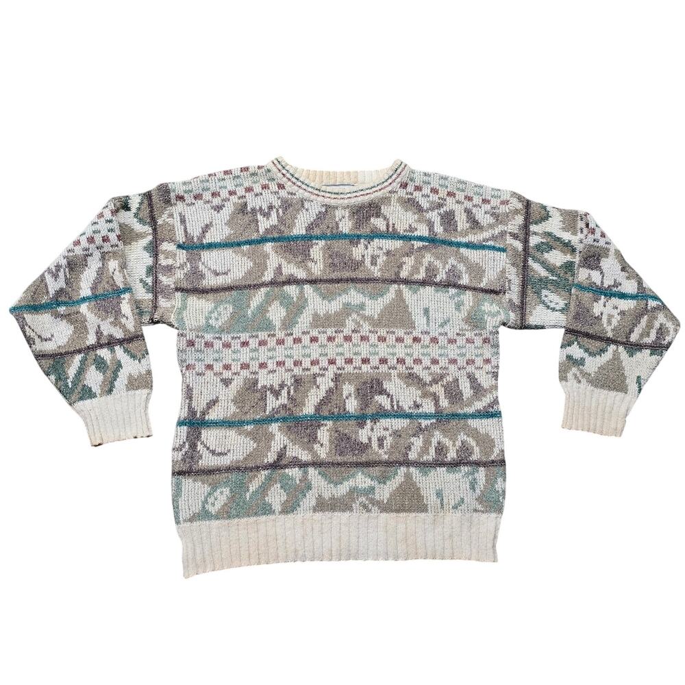 Vintage Michael Gerald Multicolor Abstract Print Sweater Sweatshirt